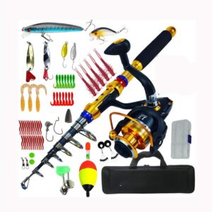 Kit pesca mar ultrarrápido GYBBHia 1.8m fibra carbono