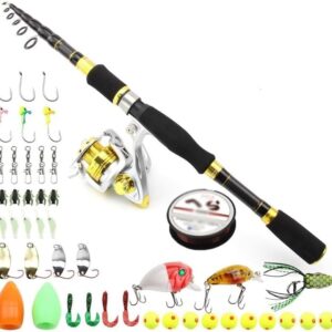 Conjunto equipo pesca mar pequeña GYBBHia con caña y accesorios