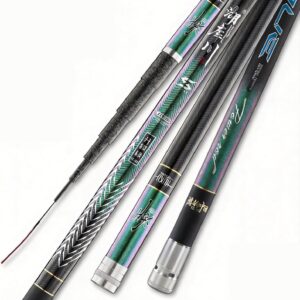 Caña telescópica de fibra de carbono 15 m para pesca de grandes peces