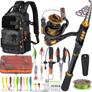 Kit pesca completo THKFISH con mochila y accesorios