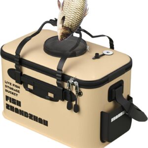 Cubo plegable para peces vivos Fruusv, ideal para pesca y camping