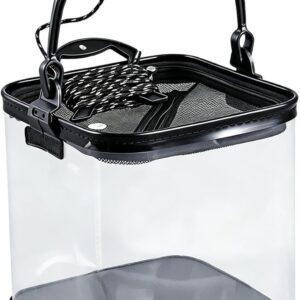 Cubo plegable transparente para pesca y acampada