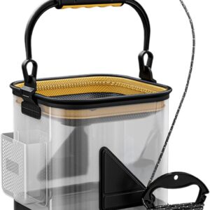 Cubo de cebo transparente plegable, ideal para pesca