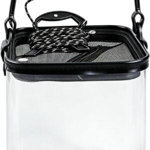 Cubo de pesca plegable transparente para exteriores