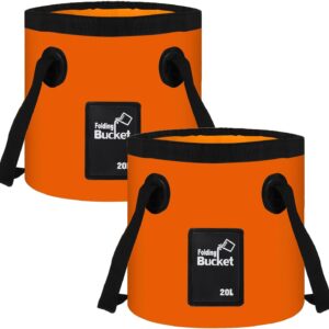 AKOLAFE Cubos plegables 20L con asa – Versátiles para exteriores