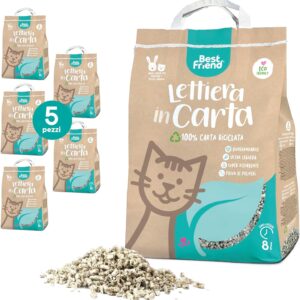 Best Friend - Arenero de papel para gatos, 5,8 l, ecológico y sin polvo