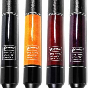 Kit 4 tacos billar CUEBAR 58" (18-21 oz) colores
