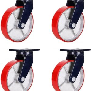Ruedas giratorias PU 200 mm, 7200 kg, con freno (4 uds.)