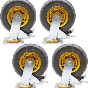 Ruedas industriales LUNEZY 360° para trabajo pesado (4 uds.)