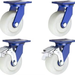 Juego 4 ruedas industriales con freno, 4"-8" (3500 kg)