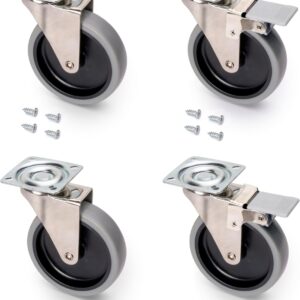 EMUCA - 4 Ruedas pivotantes Ø100mm gris para muebles