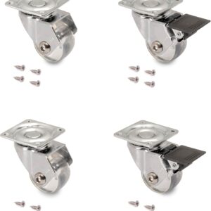 Emuca - Ruedas con placa 35 mm (kit 4 uds.)