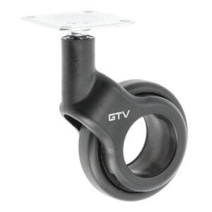 Ruedas giratorias STRADA GTV 60 mm sin freno | Negro