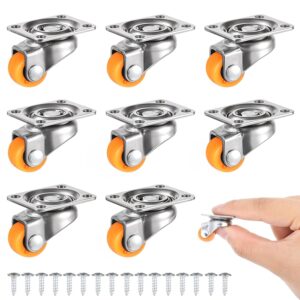 Sibba 8 ruedas giratorias naranjas de goma para muebles
