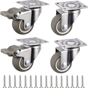 JZK Ruedas giratorias 1" con frenos y tornillos (4 uds.)