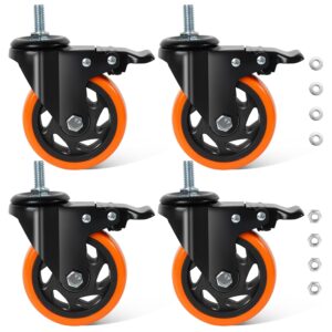 Ruedas giratorias 100mm naranja para muebles pesados (550 kg)