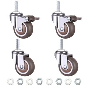 Juego de 4 ruedas giratorias M10 2" con frenos y goma TPE