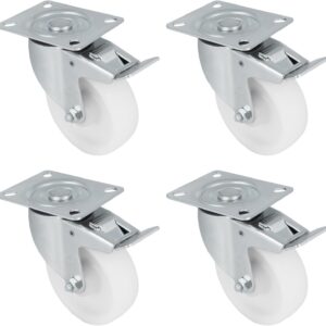 Amig - Pack 4 ruedas giratorias con freno 125 mm blanco