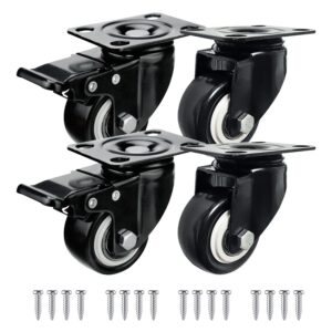 Ruedas giratorias LMS Data 50 mm – Pack de 4 con frenos (hasta 200 kg)