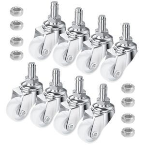8 ruedas giratorias M8 blancas 25 mm - DDHOMIN