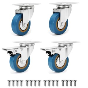 Ruedas giratorias Anhoer 50 mm, 200 kg, silenciosas y con freno