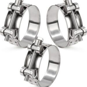 Abrazaderas Acero Inoxidable 64-67mm 3 uds. para Escape Moto
