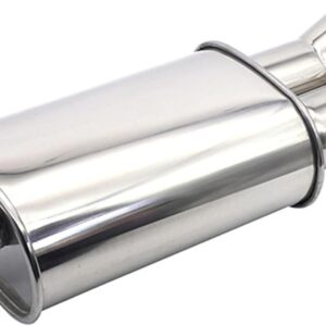 Silenciador escape 57mm doble salida acero inoxidable 53,5cm