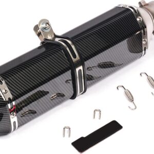 Escape moto universal 38-51mm aluminio, silenciador acero inoxidable