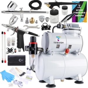 Compresor profesional con aerógrafos para tartas