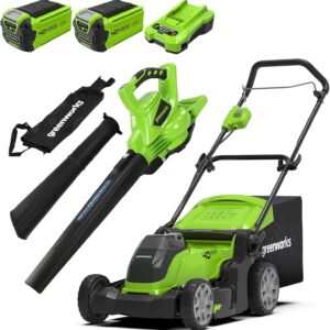 Kit cortacésped y soplador Greenworks 40V 41 cm