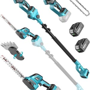 SEESII 6 en 1 Mini Motosierra y Cortasetos a Batería con Pértiga