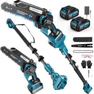 Motosierra telescópica 2 en 1 8" con 2 baterías 4000mAh