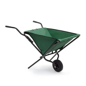 Carretilla plegable Relaxdays, 56 L, hasta 30 kg, verde