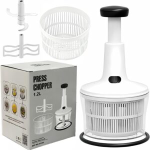 Picadora manual 1200 ml, multiusos blanco