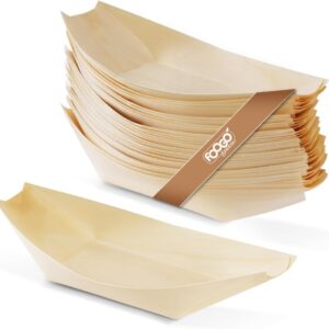 FOOGO Green Barcos Madera Bambú Desechables 18 cm