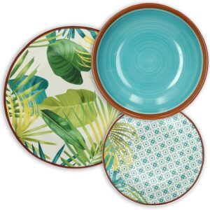 Tognana Jungle – Vajilla de porcelana multicolor (18 piezas)