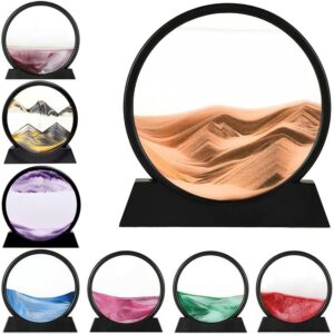 LINPING Pintura de arena 3D rotativa: paisaje marino | Decoración relajante