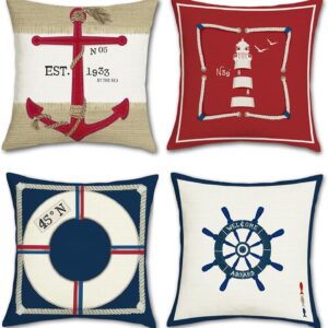 Fundas cojines náuticos Bonhause 45x45 cm - Juego 4 uds.