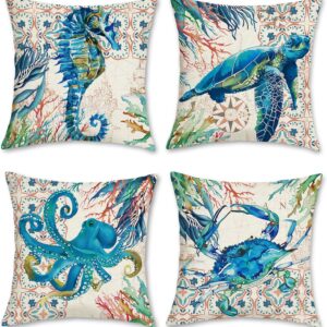 Funda de cojín 45x45 cm Tortuga Marina Ocean by Bonhause
