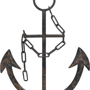 Ancla decorativa de metal azul antiguo - Estilo náutico rústico