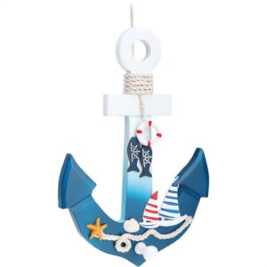 Ancla decorativa de madera com-four® - Decoración marítima colgante