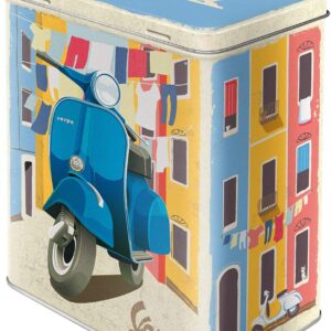 Caja metálica retro Vespa 3L – Regalo vintage para amantes de los scooters
