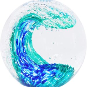 EUSTUMA Bola de cristal soplado con olas marinas