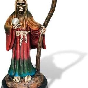 Estatua Santa Muerte 5" arcoíris resina mano - Redwix