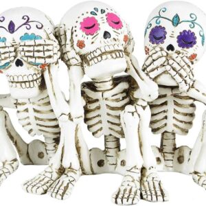 Nemesis Now Tres Sabios Calaveras - Figura de Esqueleto 20,3 cm