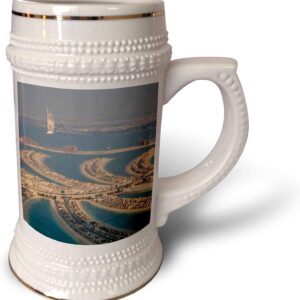 Taza 3dRose Palm Jumeirah, Dubai - 625 ml blanco y dorado