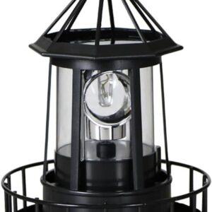 Lámpara LED solar giratoria para jardín, diseño faro y 360°
