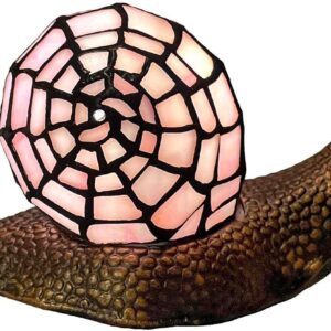 Lámpara Tiffany de caracol vitral (rosa, 25x13x13 cm)