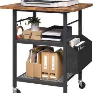 MAHANCRIS Soporte 3 niveles para impresora con ruedas y estilo industrial