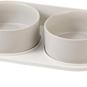 Comedero elevado cerámico doble para perro/gato – 2x720 ml gris